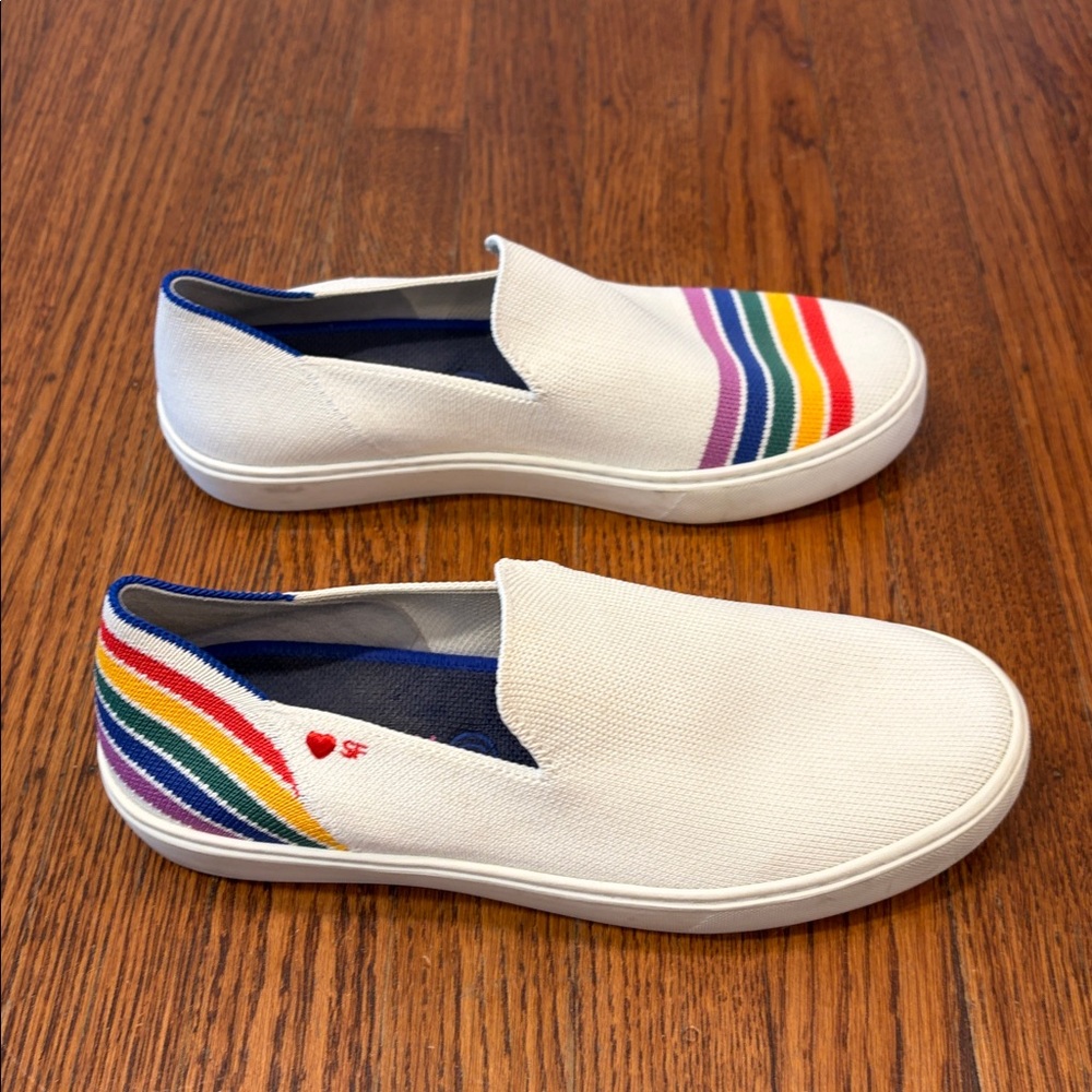 Rothy's SF Pride Rainbow Limited Edition Sneaker White Women's 7.5 Sold Out Rare